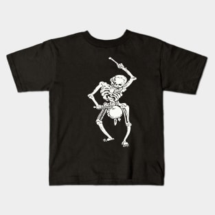 Civil War Federal Drummer Boy Skeleton In White Kids T-Shirt